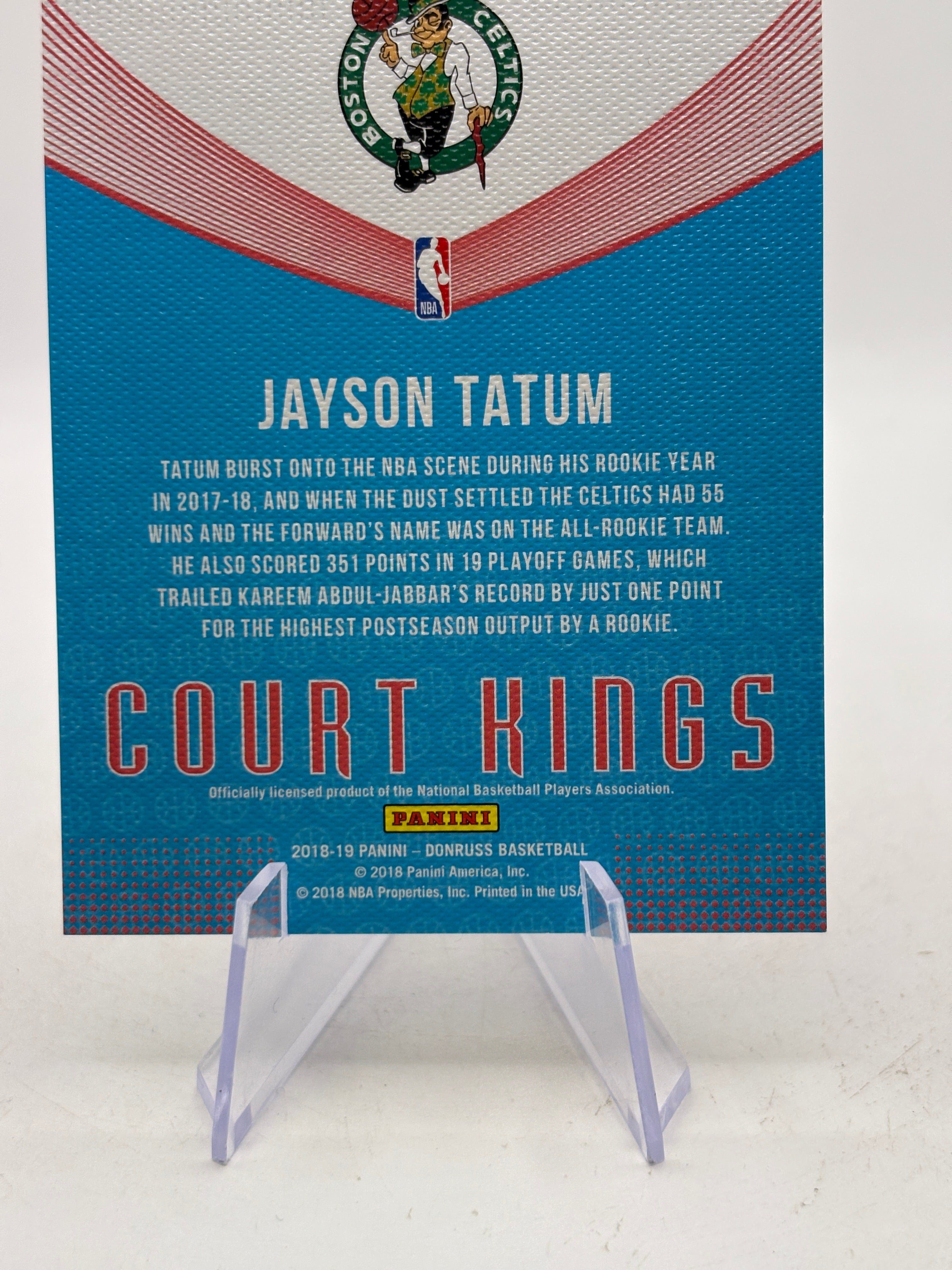 2018-19 Panini Donruss Basketball #25 Jayson Tatum Press Proof /49